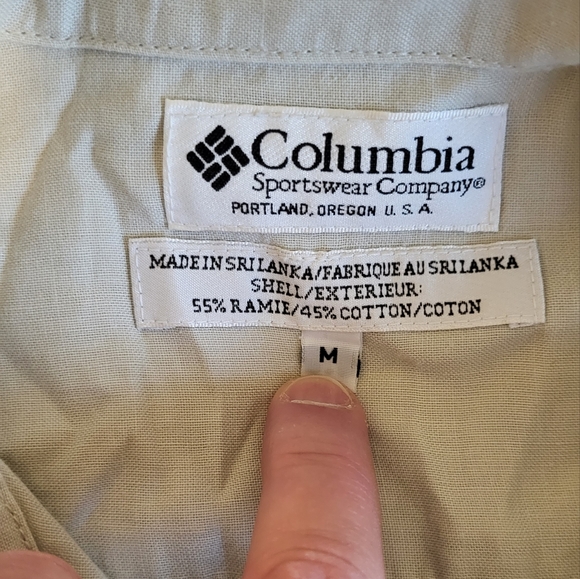 Columbia Men's Medium S/S Shirt Tan - Picture 3 of 5